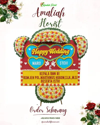 Karangan Papan Bunga Pernikahan di Kaliwlingi